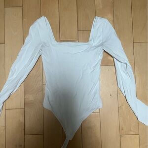 Babaton White Long Sleeve Bodysuit